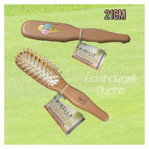 2er mibella holz haarbürste - mibella,